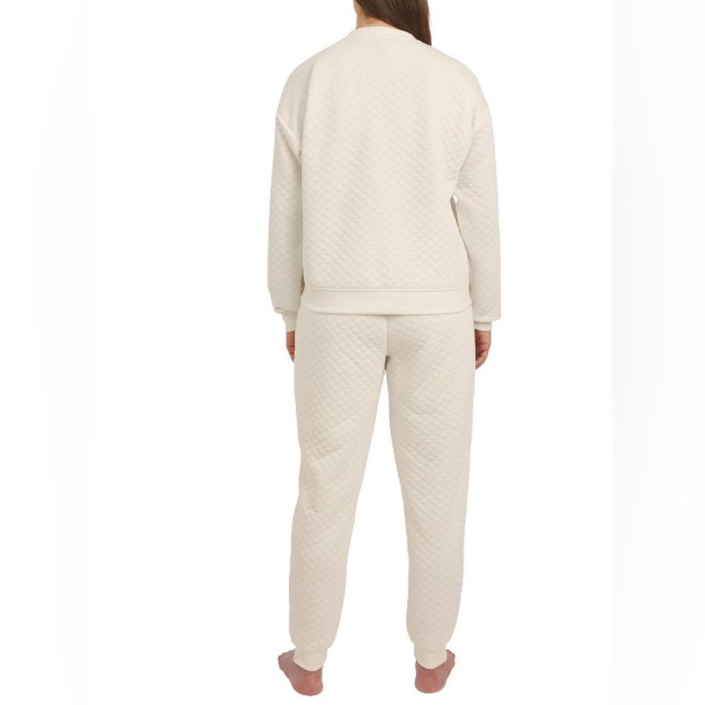 Lands' End NEW Cream Quilted Lounge Set Size Medium - Picture 3 of 9